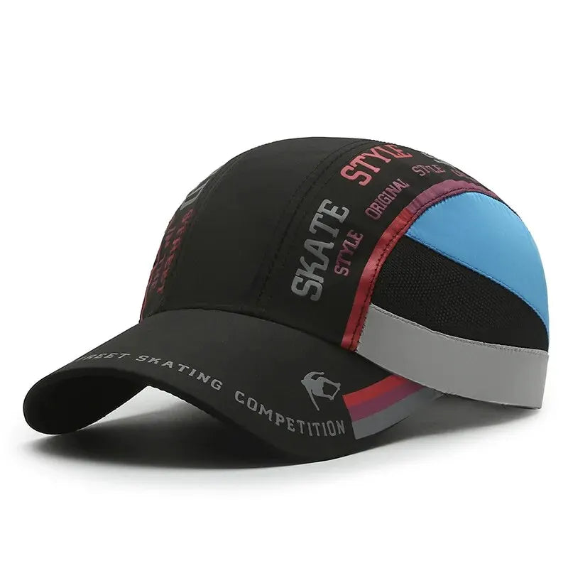 Summer Quick-Drying Hat Men's Print Stitching Baseball Cap, Outdoor Sports Visor, Women's Tennis Hat, Adjustable Sun Hat