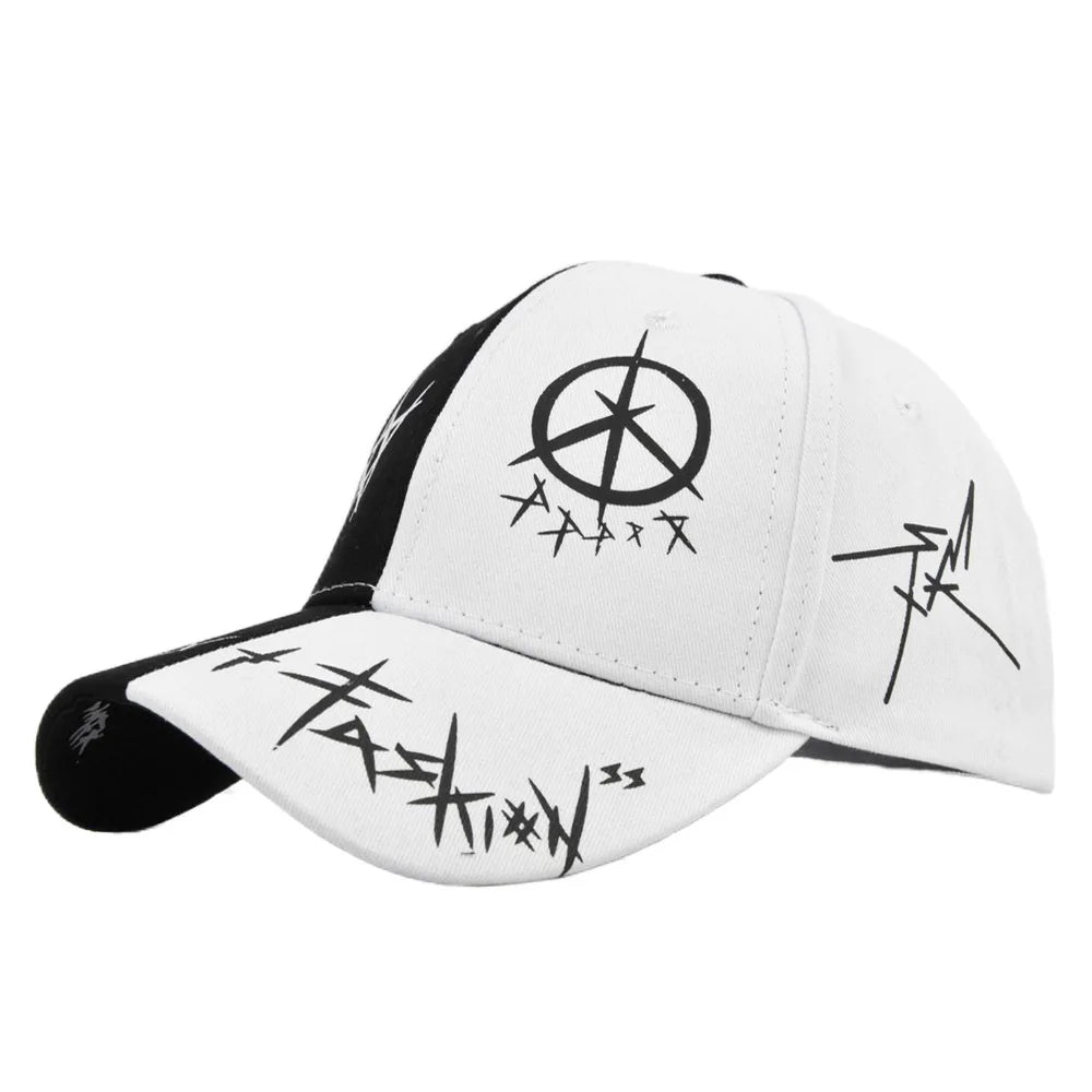 Letter Baseball Cap Graffiti Sun Hip Hop Cap Visor Hat Men Women Patchwork Snapback Casual Hat Fashion Cotton Adjustable Dad Hat