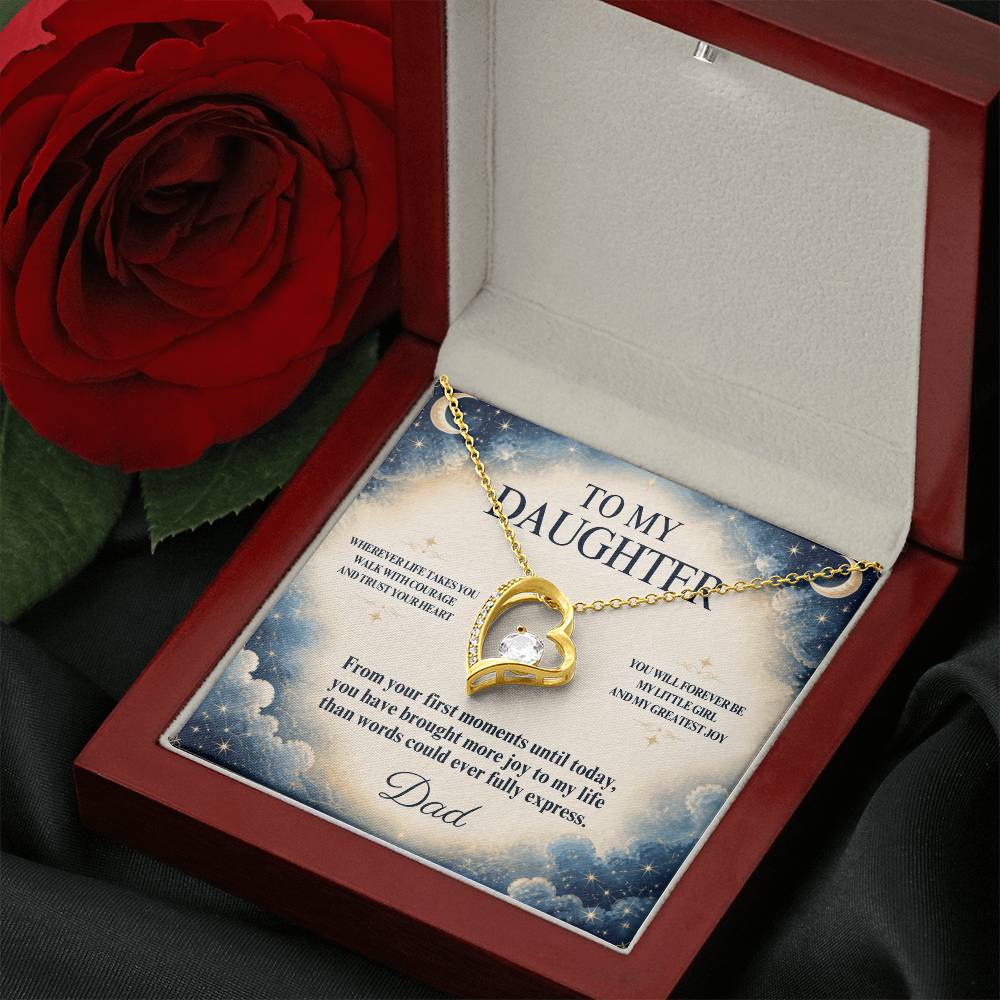 C52 - Wherever Life Takes You May You Always Feel Dad’s Love Guiding Your Heart - Forever Love Necklace
