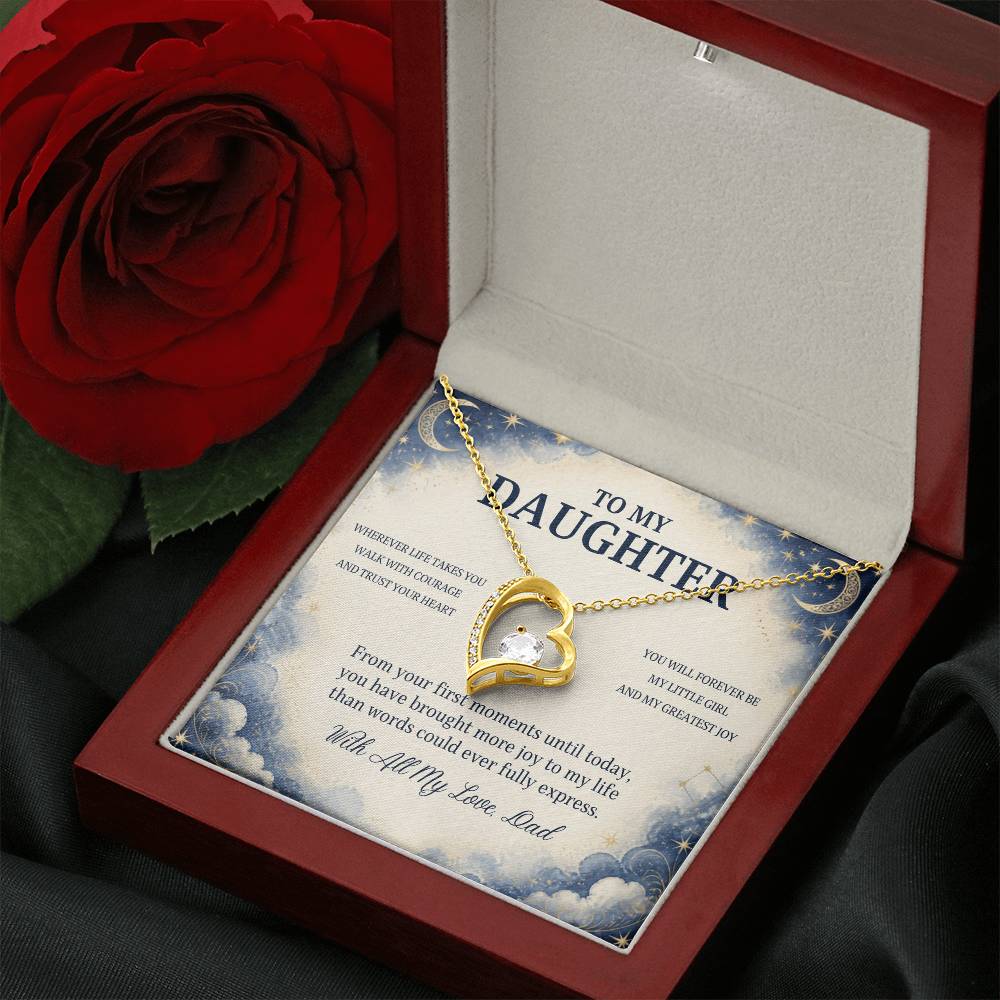 C77 - No Matter How Much You Grow There Will Always Be A Little Girl I Love Beyond Words - Forever Love Necklace
