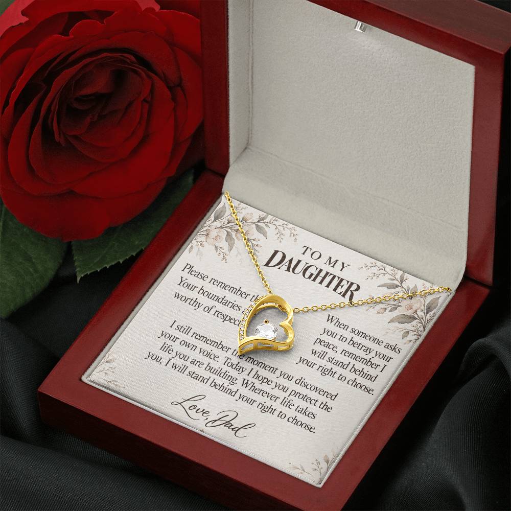 C661 - Permission To Say No And Quiet Words For Your Hardest Days - Forever Love Necklace