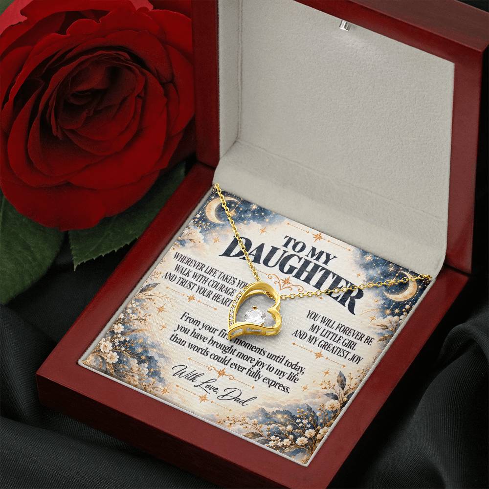 C377 - No Matter How Much You Grow There Will Always Be A Little Girl I Love Beyond Words - Forever Love Necklace