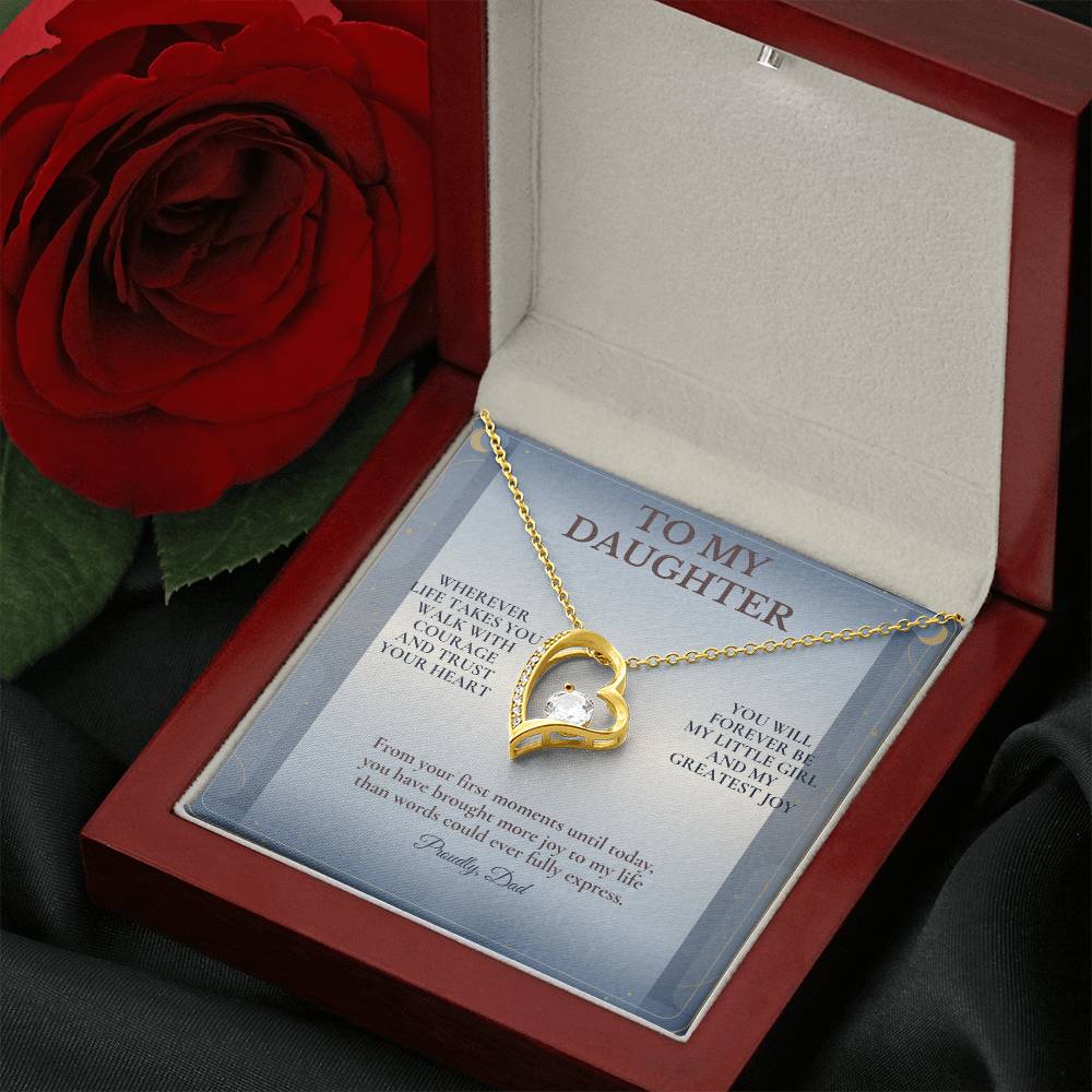 C102 - Wherever Life Takes You May You Always Feel Dad’s Love Guiding Your Heart - Forever Love Necklace