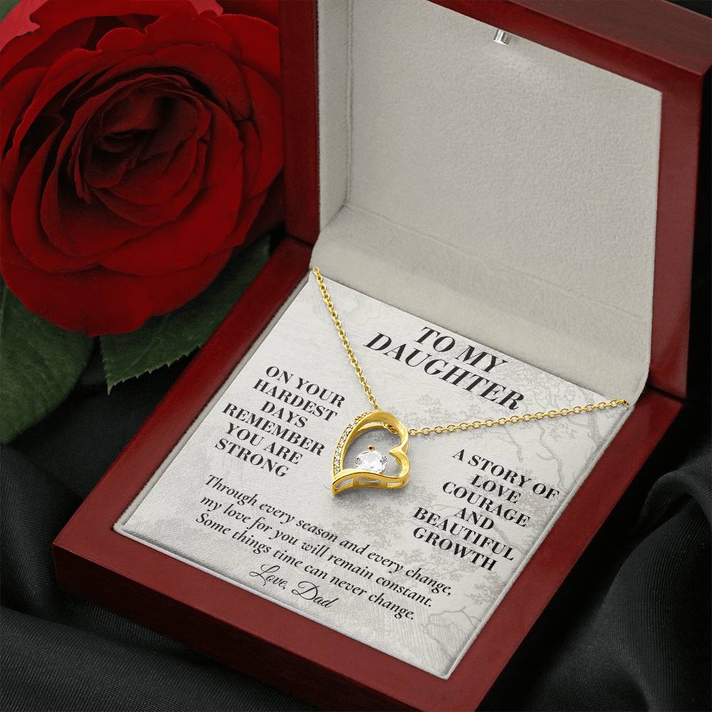 C163 - Even On Your Hardest Days Remember You Are Stronger Than You Think And Never Alone - Forever Love Necklace