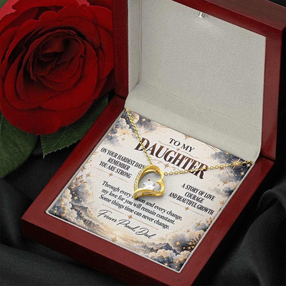 C263 - Even On Your Hardest Days Remember You Are Stronger Than You Think And Never Alone - Forever Love Necklace