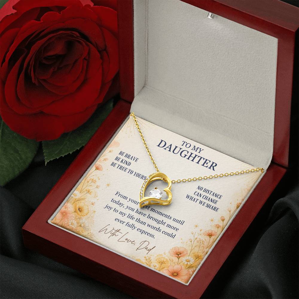 C57 - Be Brave Be Kind And Never Forget Your Dad Will Always Believe In You - Forever Love Necklace