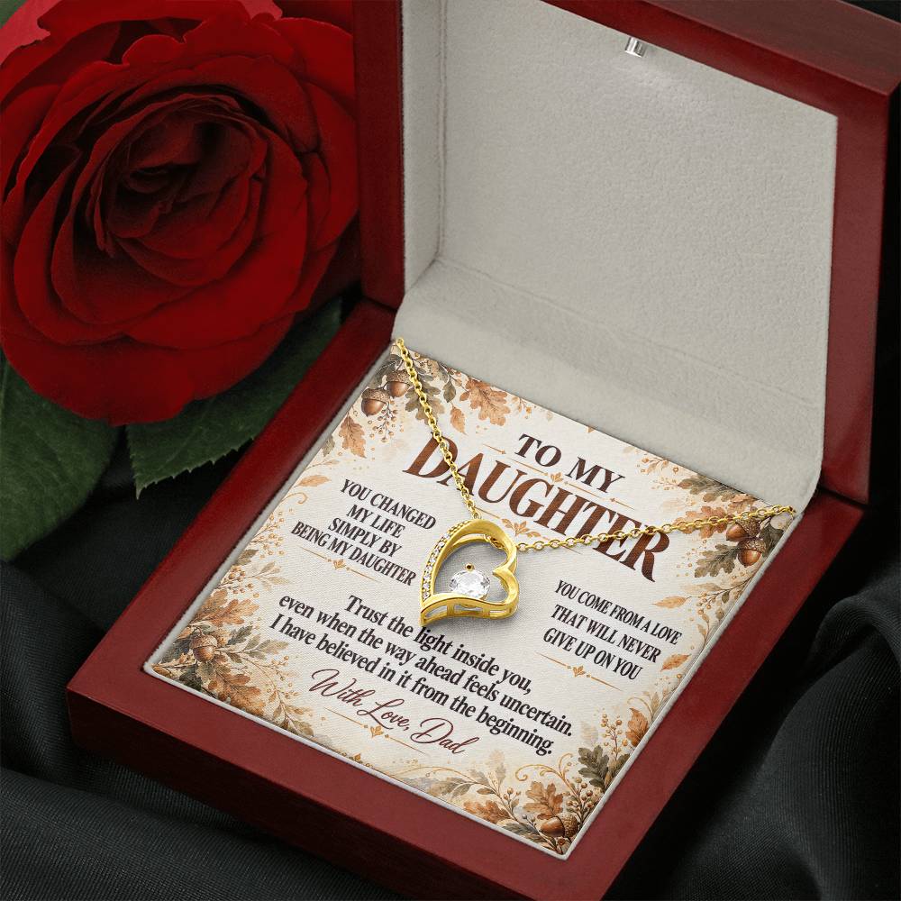 C345 - I Will Always Celebrate The Woman You Become And Treasure The Little Girl You Were - Forever Love Necklace