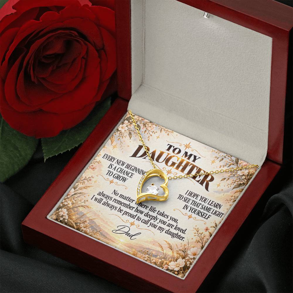 C316 - May Every New Beginning Remind You That Dad Will Always Stand Behind You - Forever Love Necklace