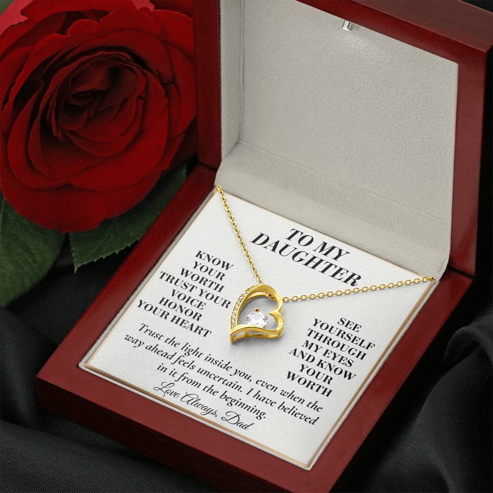 C160 - My Greatest Wish Is That You Always Know Your Worth And Never Settle For Less - Forever Love Necklace