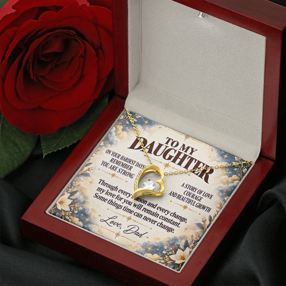 C363 - Even On Your Hardest Days Remember You Are Stronger Than You Think And Never Alone - Forever Love Necklace
