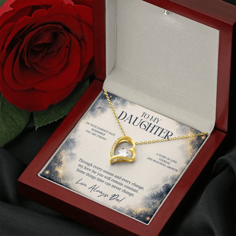 C88 - The Strong Woman You Are Becoming Will Always Remind Me Of The Little Girl I Adore - Forever Love Necklace