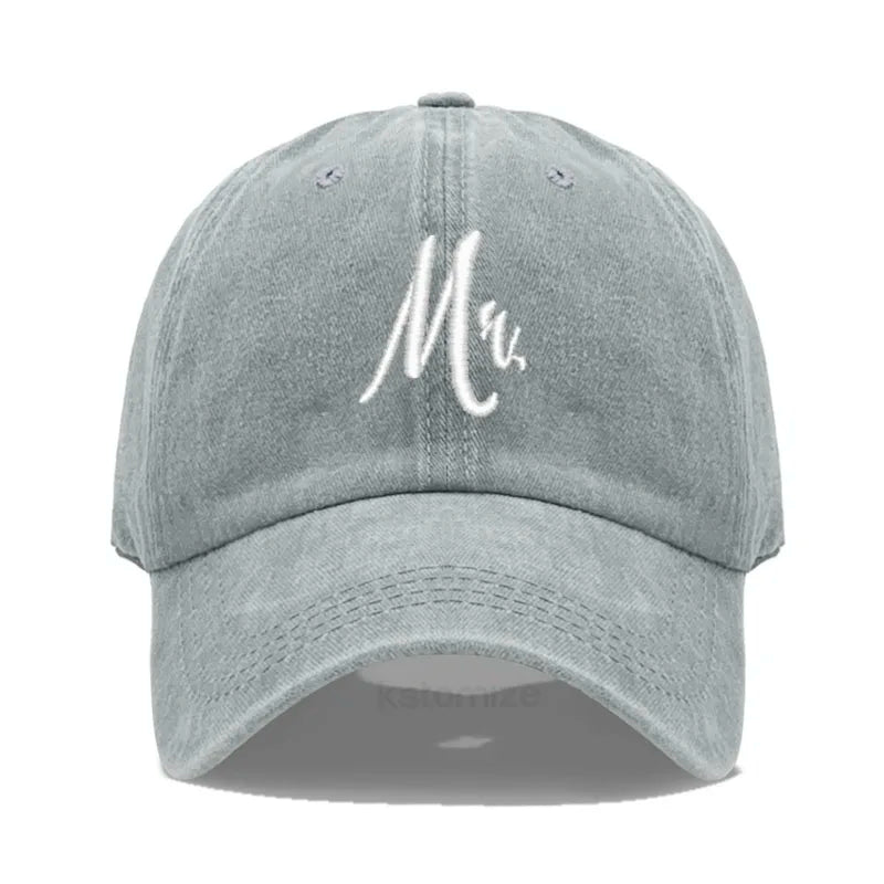 Matching Mr. & Mrs. Baseball Cap Men's Women's Cotton Embroidery Sport Golf Caps Bridal Gift Newlywed Honeymoon Wedding Gift
