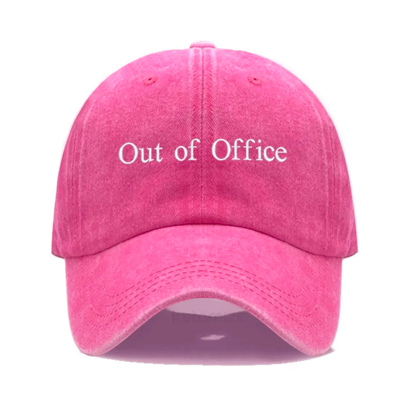 Out of Office Embroidered Vintage Washed Baseball Cap Unisex Adjustable Casual Dad Hat Summer Sun Hat for Women Men