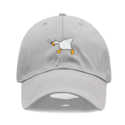 Unisex Dad Hat with Embroidered Goose Pattern Fashionable Style Duckbill Cap for Men & Women