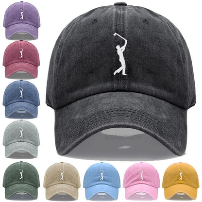 Play Golf Embroidery Baseball Cap For Men Women Washed Cotton Dad Hat Adjustable Unisex Casual Sports Caps
