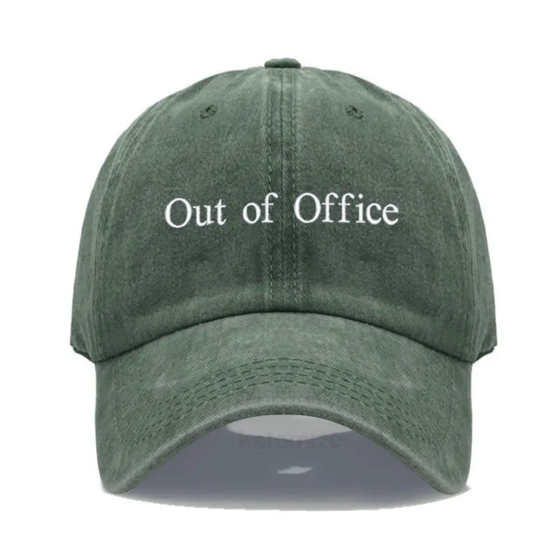 Out of Office Embroidered Vintage Washed Baseball Cap Unisex Adjustable Casual Dad Hat Summer Sun Hat for Women Men