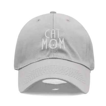 CAT MOM Embroidered Baseball Cap for Women Men Fashion Adjustable Soft Washed Cotton Dad Hat Unisex Classic Golf Caps