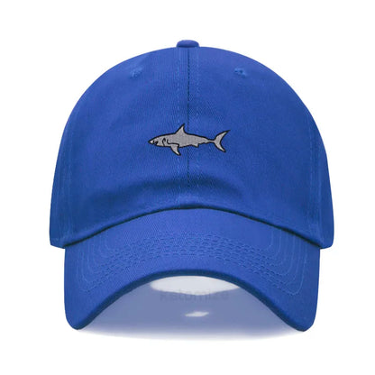 Shark Embroidery Baseball Cap For Men Women Washed Cotton Dad Hat Adjustable Unisex Casual Sports Caps