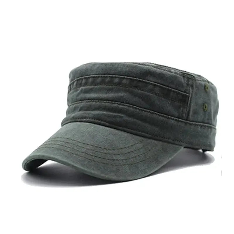Hat Men Fishing Retro Do Old Wash Jeans Big Head Bib Flat Top Hat Outdoor Casual Tie-In Female Cap Trend European And N Style