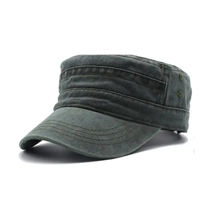 Hat Men Fishing Retro Do Old Wash Jeans Big Head Bib Flat Top Hat Outdoor Casual Tie-In Female Cap Trend European And N Style