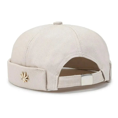 Beanie Melon Skin Hat Men's Leaf Soft Top Hat Women's Street Black Landlord Hat Tide Four Seasons Fashion And Versatile Hat