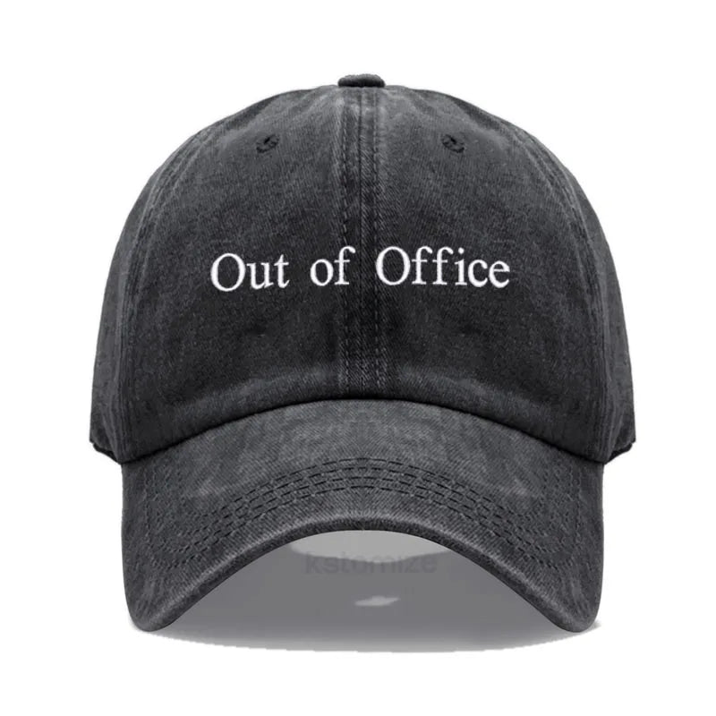 Out of Office Embroidered Vintage Washed Baseball Cap Unisex Adjustable Casual Dad Hat Summer Sun Hat for Women Men