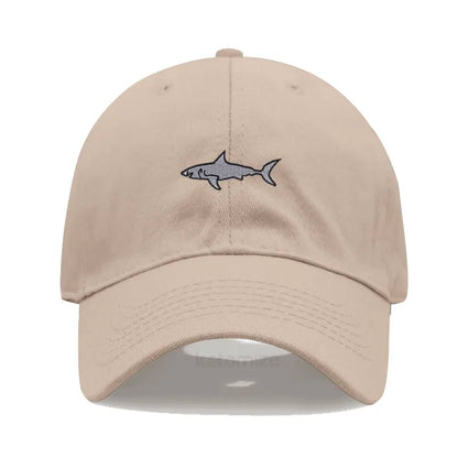 Shark Embroidery Baseball Cap For Men Women Washed Cotton Dad Hat Adjustable Unisex Casual Sports Caps