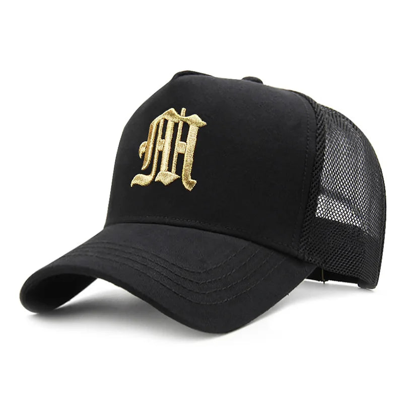 New Hat Men's Summer Thin High Top Baseball Cap Tide Big Head Fence Mesh Breathable Cap Sunscreen Sun Hat
