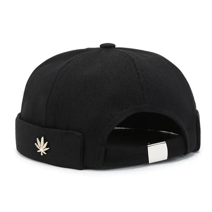 Beanie Melon Skin Hat Men's Leaf Soft Top Hat Women's Street Black Landlord Hat Tide Four Seasons Fashion And Versatile Hat