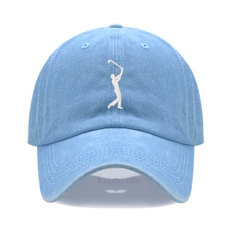 Play Golf Embroidery Baseball Cap For Men Women Washed Cotton Dad Hat Adjustable Unisex Casual Sports Caps