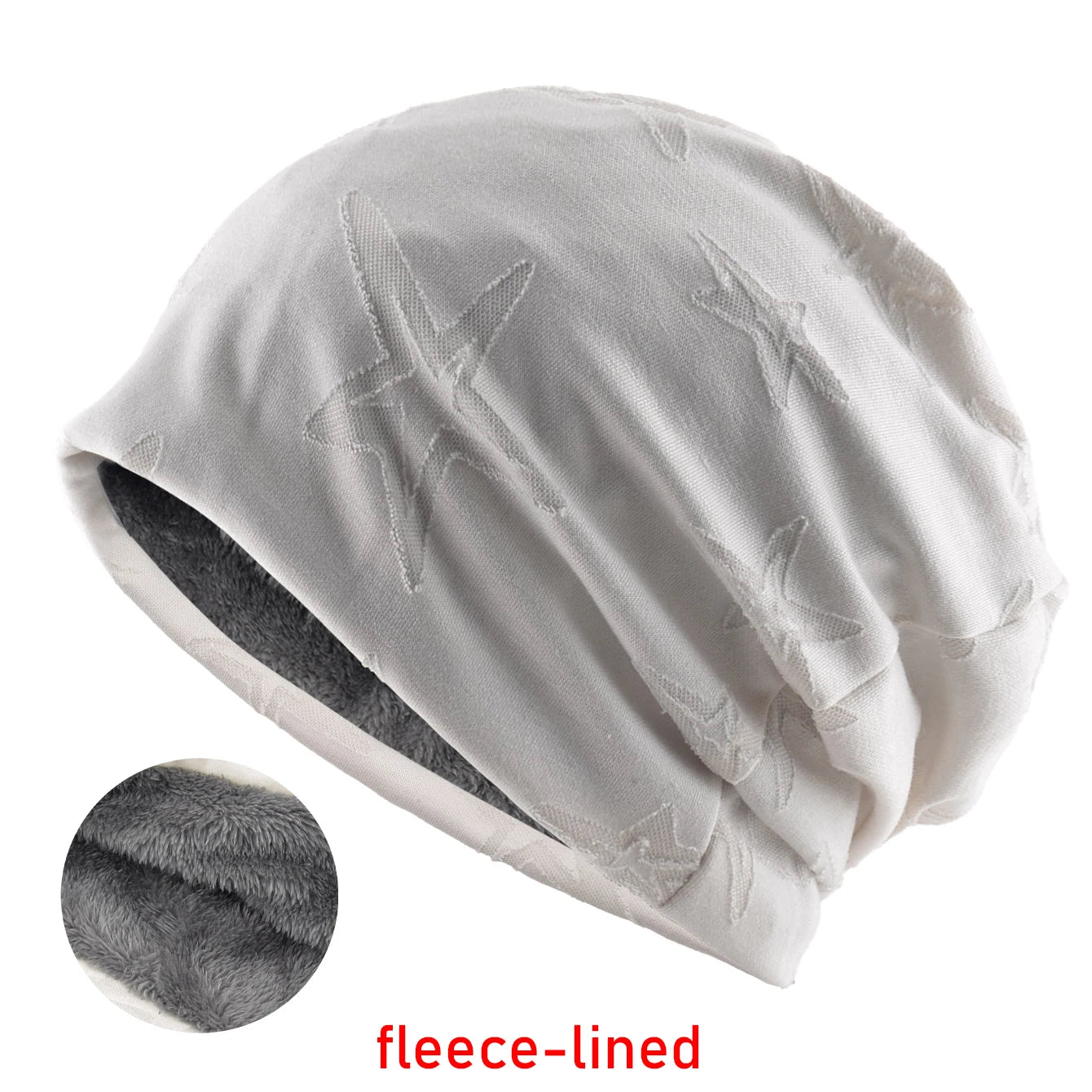 Unisex Beanies Hat Double Color Star Jacquard Bonnet Cap Women Stretchy Hat Hip Hop Hats Men Winter Warm Fleece-lined Headwear