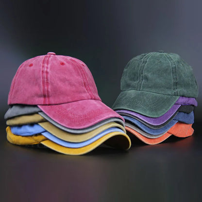 Solid Color Baseball Cap Women's Plain Sport Golf Cap for Man Washed Cotton Dad Hat Sun Hats