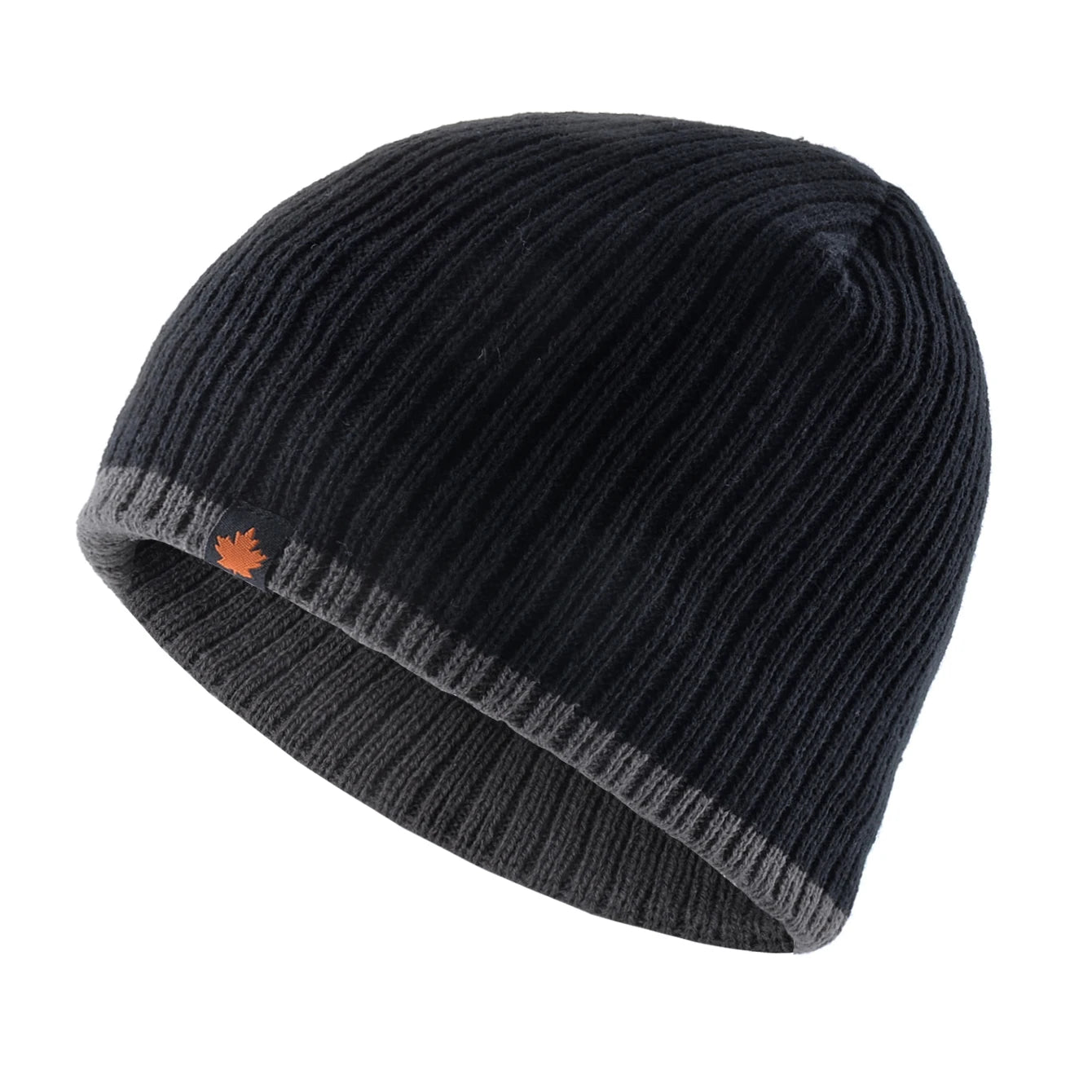 Men's Skullies Beanies Knitted Wool Hats Men Winter Thick Beanie Hat Double Layer Solid Color Fleece-lined Warm Bonnet Cap