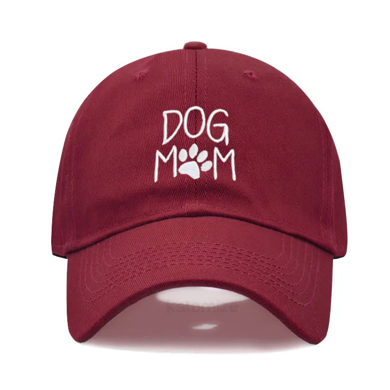 Dog Mom Embroidered Baseball Cap for Women Men Fashion Adjustable Soft Cotton Dad Hat Unisex Classic Golf Caps
