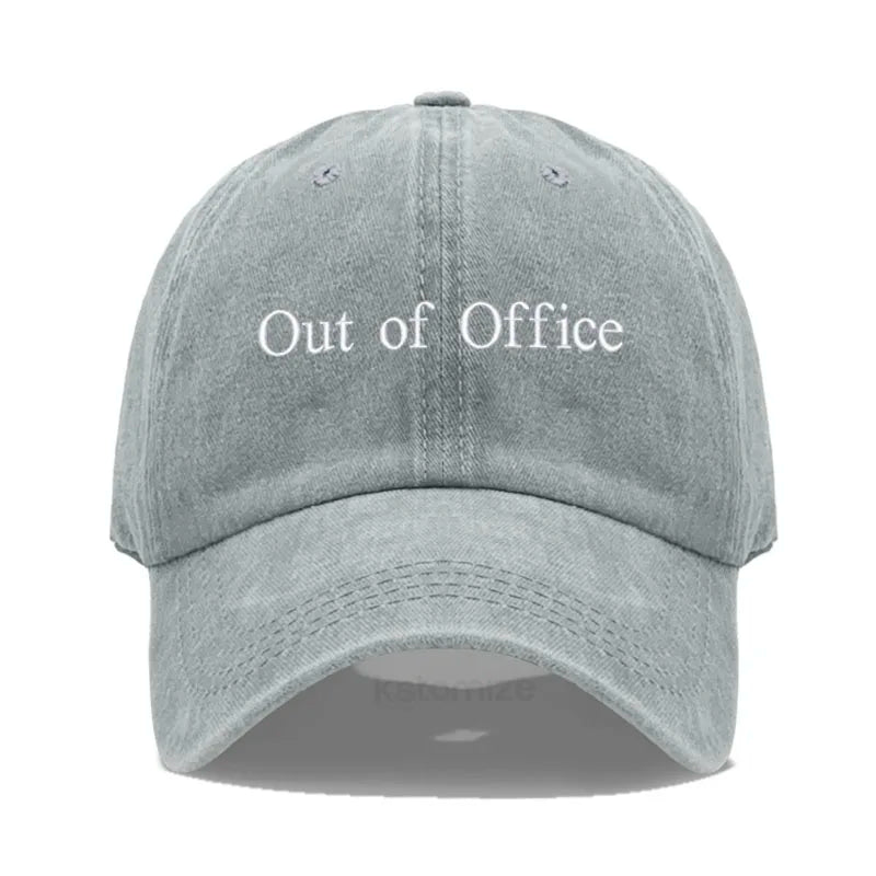 Out of Office Embroidered Vintage Washed Baseball Cap Unisex Adjustable Casual Dad Hat Summer Sun Hat for Women Men
