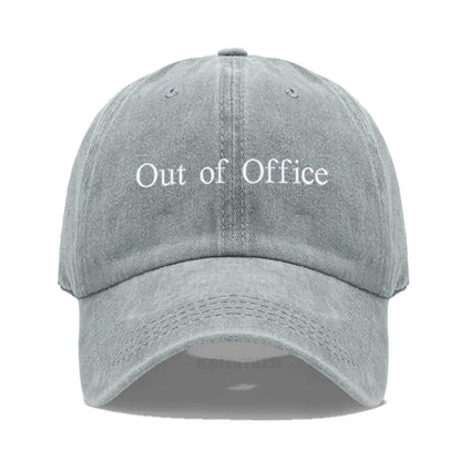 Out of Office Embroidered Vintage Washed Baseball Cap Unisex Adjustable Casual Dad Hat Summer Sun Hat for Women Men