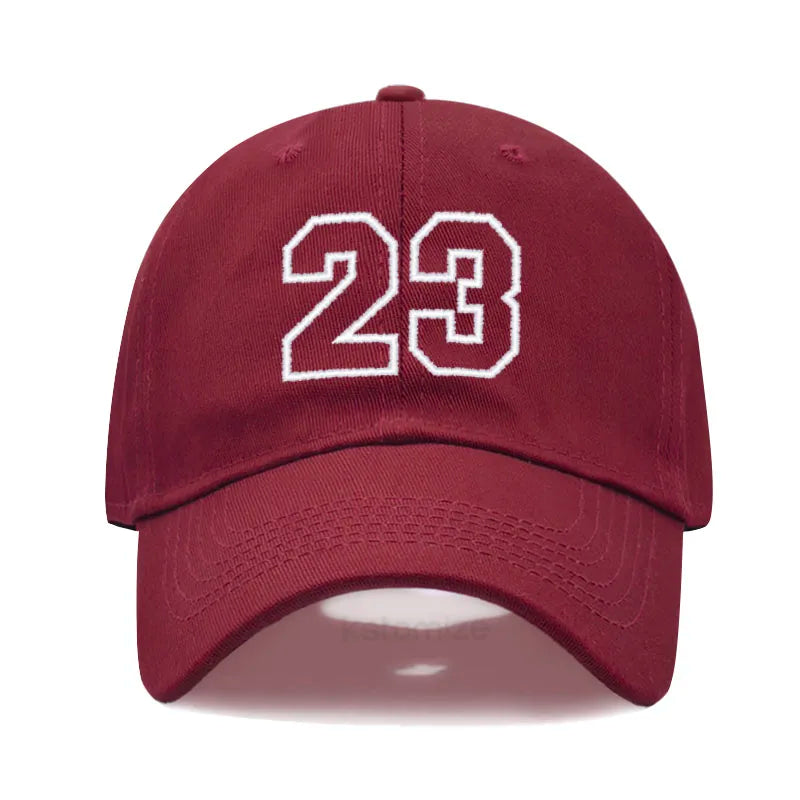Number 23 Embroidery Baseball Cap Men Women Soft Washed Cotton Casual Sports Dad Hat Sun Protection Snapback Caps