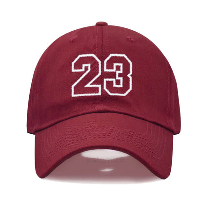 Number 23 Embroidery Baseball Cap Men Women Soft Washed Cotton Casual Sports Dad Hat Sun Protection Snapback Caps