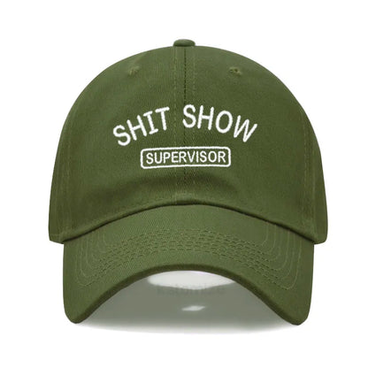 Men's Baseball Cap Women's Sport Golf Caps for Man Washed Cotton SHIT SHOW SUPERVISOR Embroidery Dad Hat Sun Hats Dropshipping