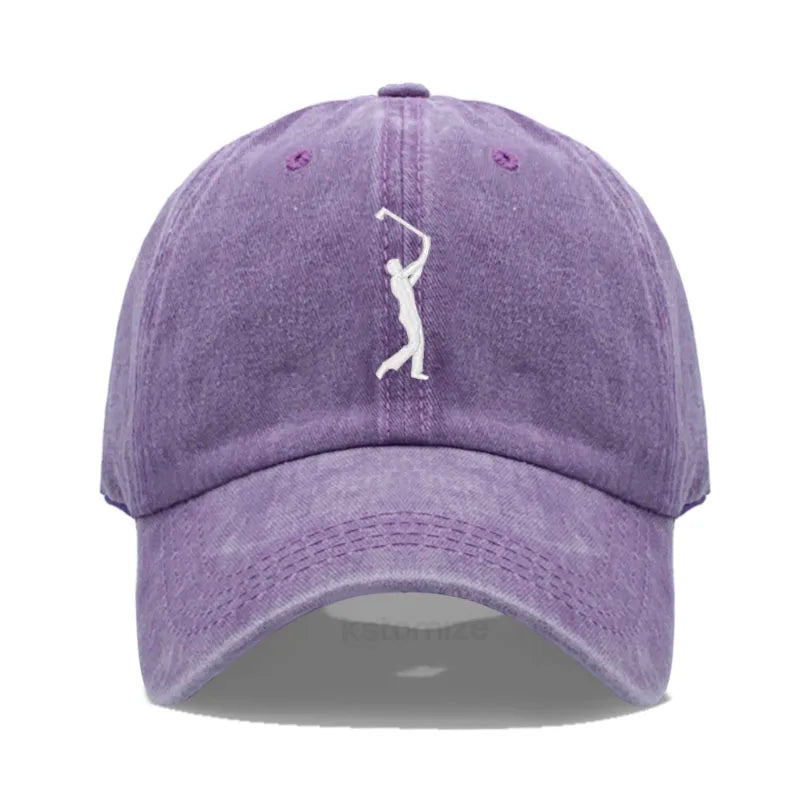 Play Golf Embroidery Baseball Cap For Men Women Washed Cotton Dad Hat Adjustable Unisex Casual Sports Caps