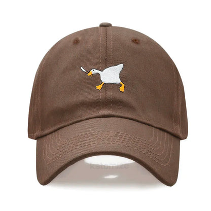 Unisex Dad Hat with Embroidered Goose Pattern Fashionable Style Duckbill Cap for Men & Women