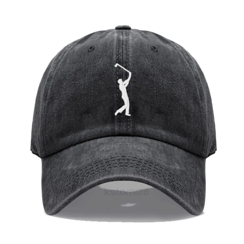 Play Golf Embroidery Baseball Cap For Men Women Washed Cotton Dad Hat Adjustable Unisex Casual Sports Caps