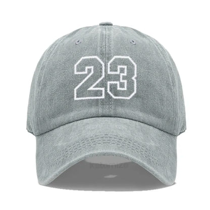 Number 23 Embroidery Baseball Cap Men Women Soft Washed Cotton Casual Sports Dad Hat Sun Protection Snapback Caps