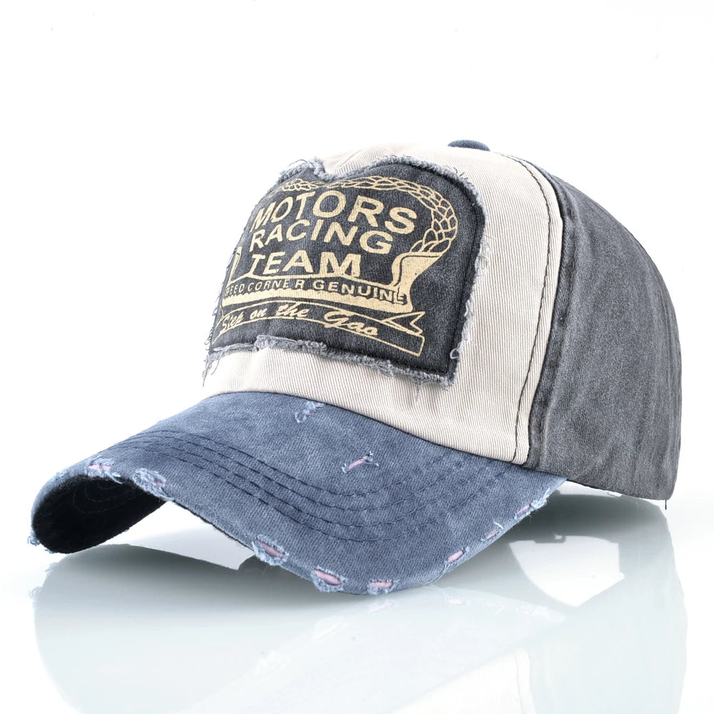 Vintage Washed Denim Baseball Cap For Men And Women Snapback Trucker Hat With Letter Patch Spring Autumn Unisex Hip Hop Cap