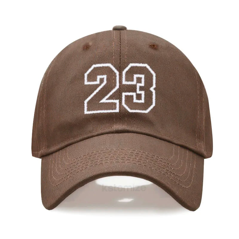 Number 23 Embroidery Baseball Cap Men Women Soft Washed Cotton Casual Sports Dad Hat Sun Protection Snapback Caps