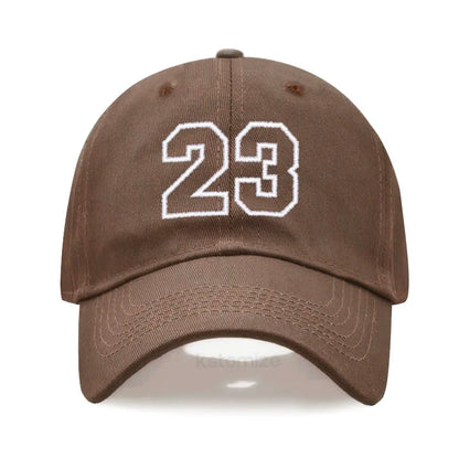 Number 23 Embroidery Baseball Cap Men Women Soft Washed Cotton Casual Sports Dad Hat Sun Protection Snapback Caps