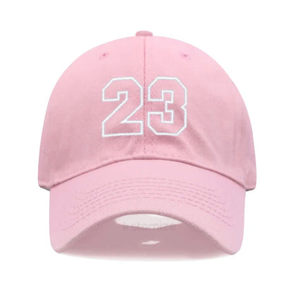 Number 23 Embroidery Baseball Cap Men Women Soft Washed Cotton Casual Sports Dad Hat Sun Protection Snapback Caps
