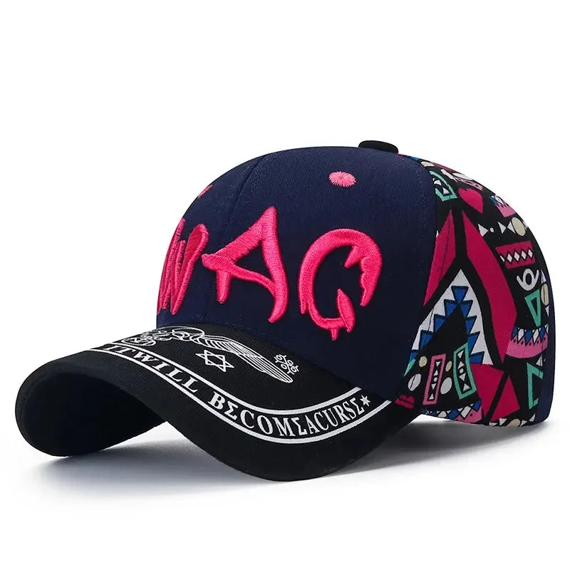 New Spring Summer Printed Cap Ladies Spring Korean Baseball Cap Casual Fashion Letter Embroidery Outdoor Sunscreen Sun Hat