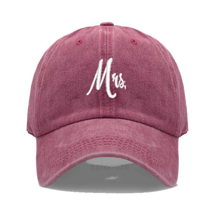 Matching Mr. & Mrs. Baseball Cap Men's Women's Cotton Embroidery Sport Golf Caps Bridal Gift Newlywed Honeymoon Wedding Gift