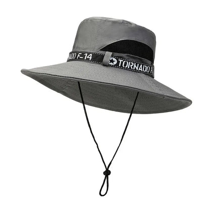 New Hot Selling Spring Summer Bucket Hat Men's Solid Color Big Brim Sun Hat Women's Folding Fishing Mountaineering Outdoor Hat
